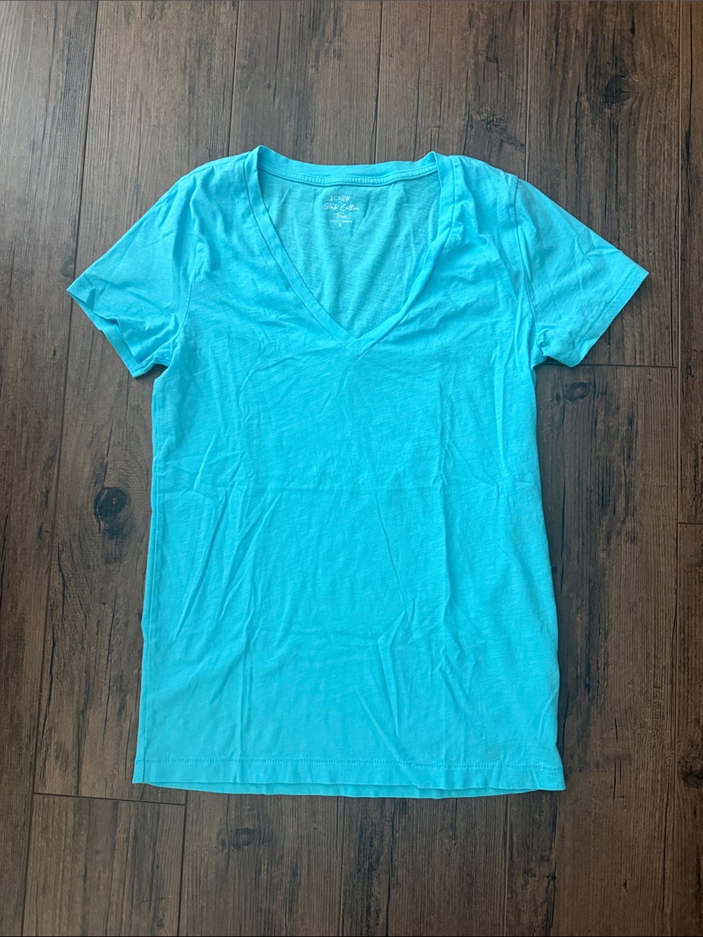 J. Crew Women's V-Neck Tee in Turquoise